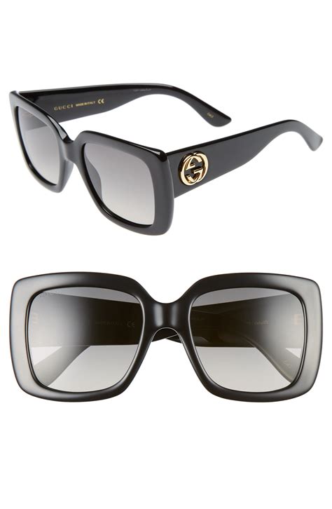 gucci 53mm square sunglasses|gucci large square frame sunglasses.